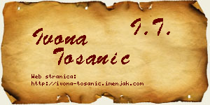 Ivona Tošanić vizit kartica